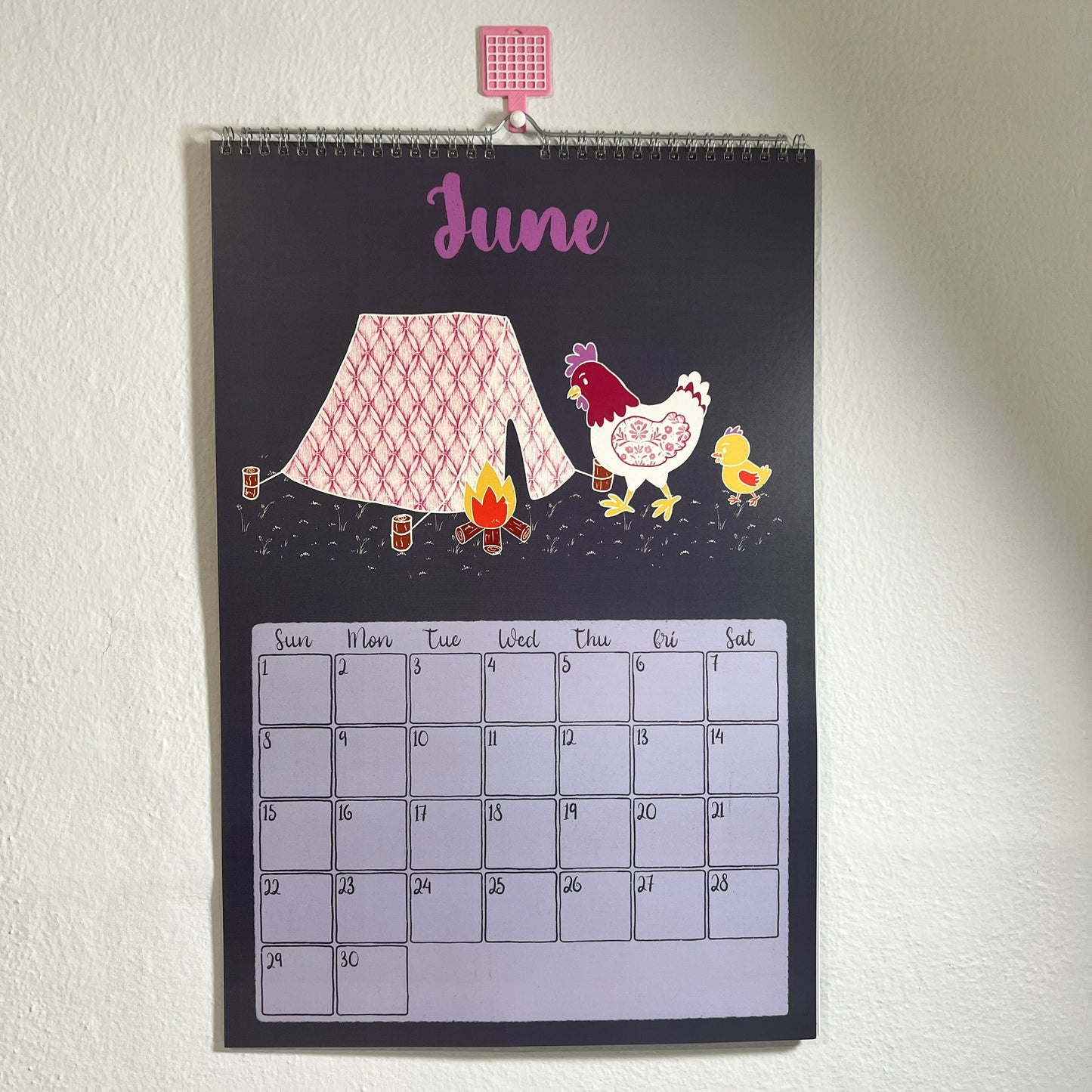 2025 Funky Chicken Illustrated Calendar | Cute Monthly Chicken Calendar | January-December 2025