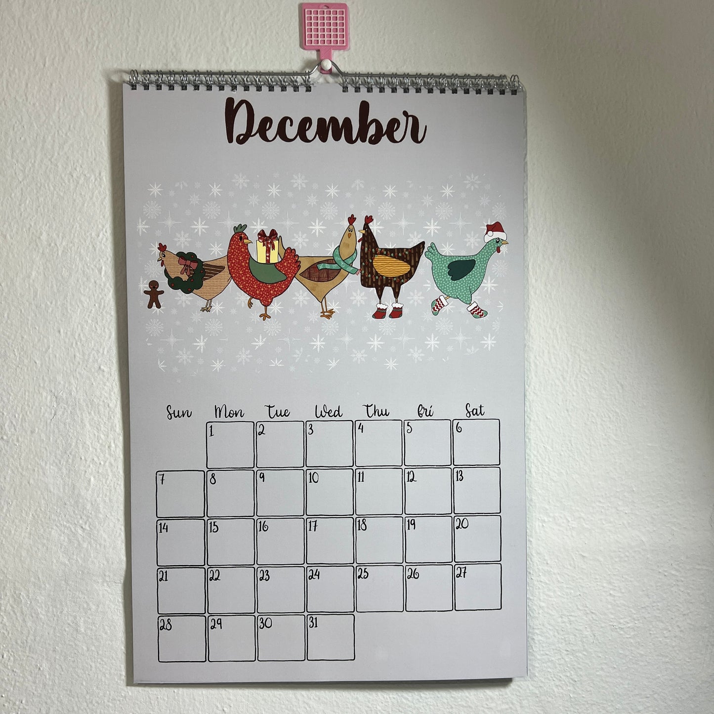 2025 Funky Chicken Illustrated Calendar | Cute Monthly Chicken Calendar | January-December 2025