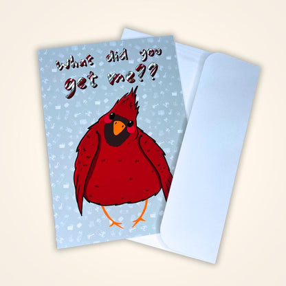 Christmas Greeting Card, Cute Holiday Cardinal Card, Holiday Notecard, Fun Yule Card, Funny Cardinal Christmas Card, Blank Card & Envelope