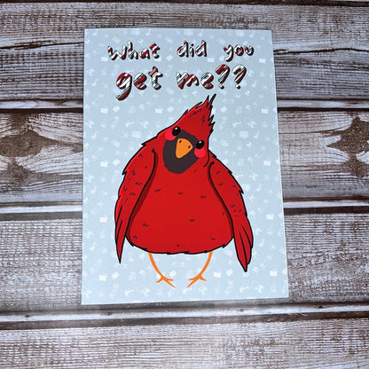 Christmas Greeting Card, Cute Holiday Cardinal Card, Holiday Notecard, Fun Yule Card, Funny Cardinal Christmas Card, Blank Card & Envelope