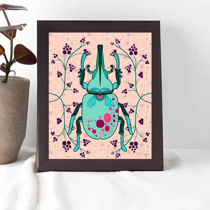 Bugging Out | Beetle Art Series | 5 Beetle Artworks | Vivid Beetle Art | Bug Lover Art Bundle | Whimsical Nature Art | 8x10 Art Prints