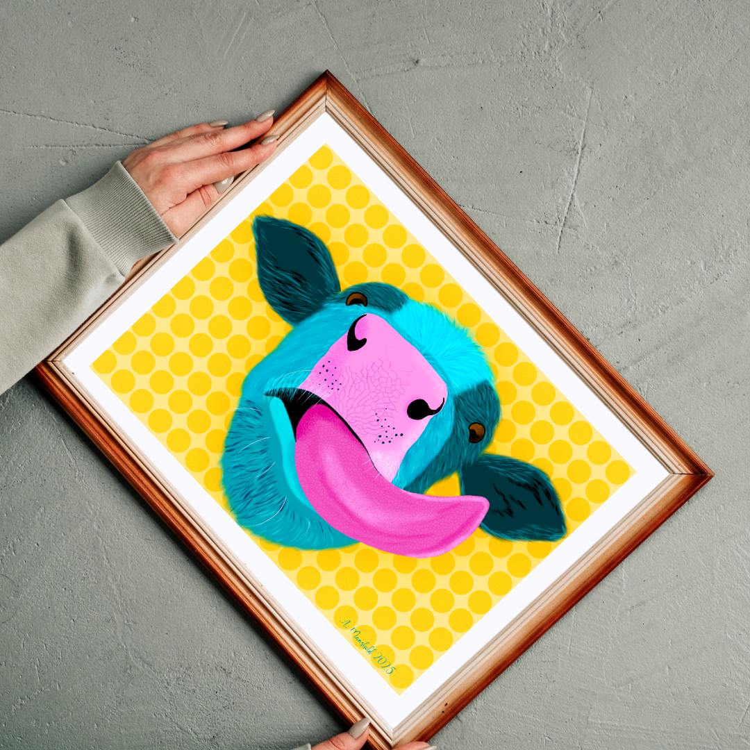 sMOOchy the Cow - Colorful Animal Art